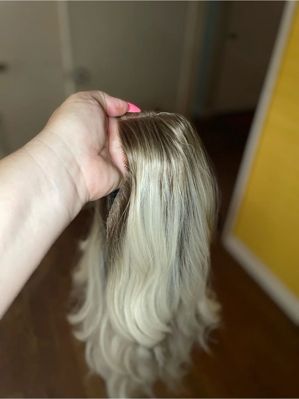 Chelsey Smith Crowns Cloud T-Part Front Wig Rooted Platinum Blonde
